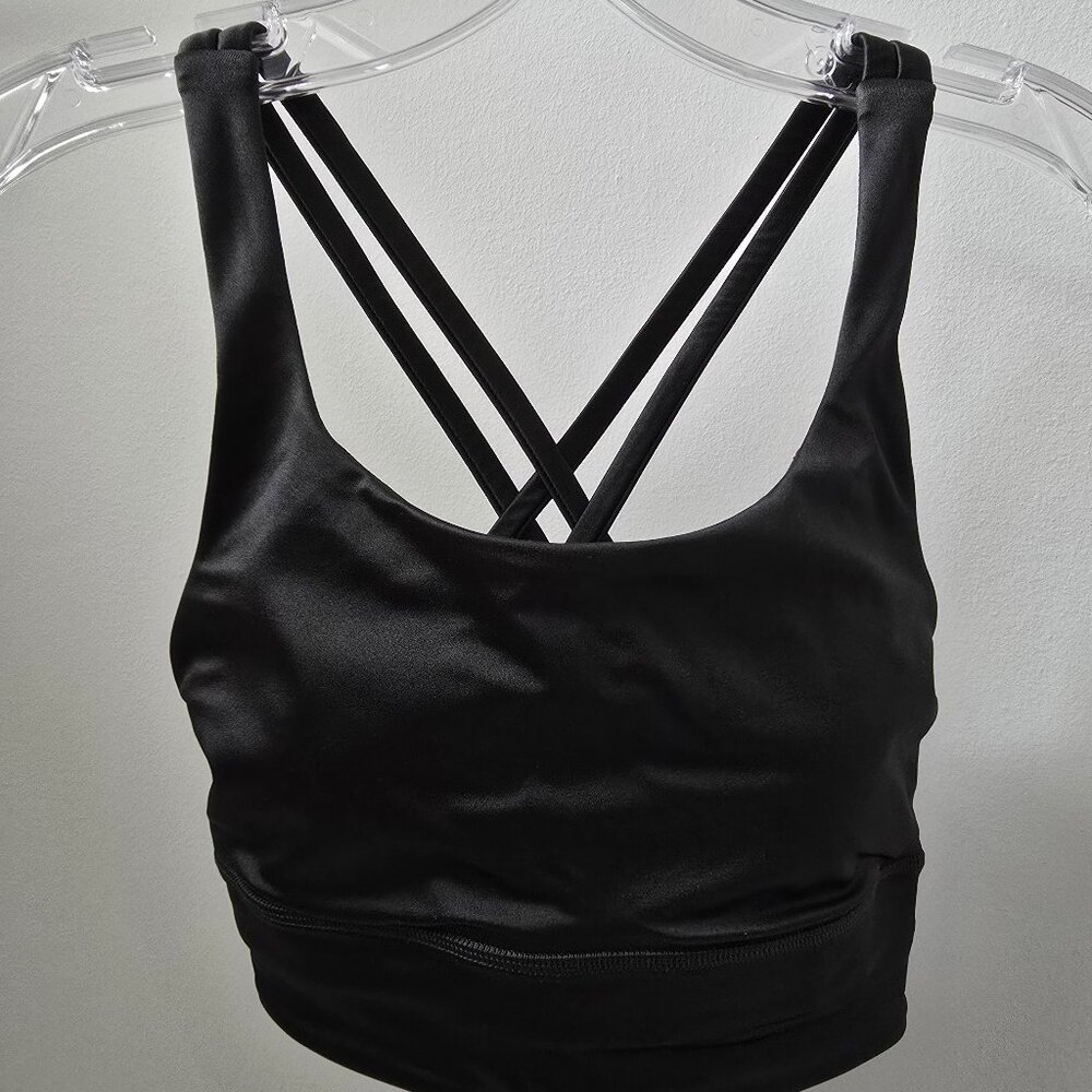 Lululemon energy long line bra satin shine
